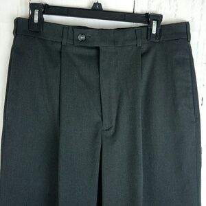 Slates Stretch Dark Gray Pleated Pants
